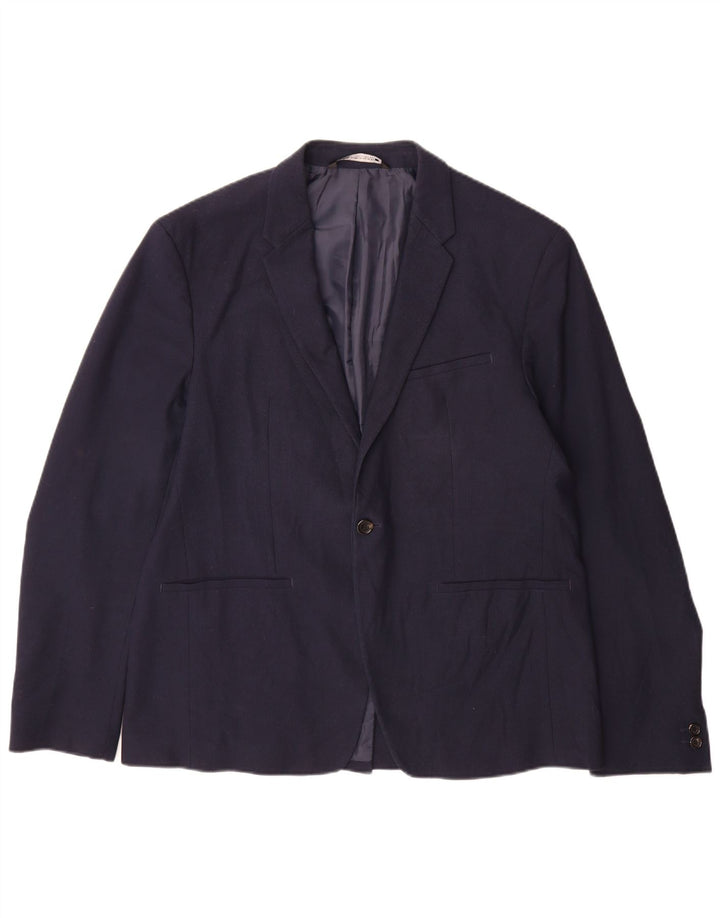 Blazer pentru bărbați Zara cu 1 nasture EU 54 XL Bleumarin