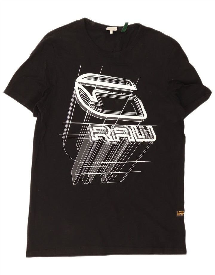 Tricou grafic G-Star pentru bărbați Top mediu negru bumbac
