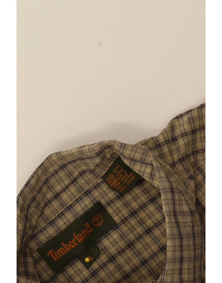 Cămașă Timberland pentru bărbați, bumbac cu carouri mari, kaki