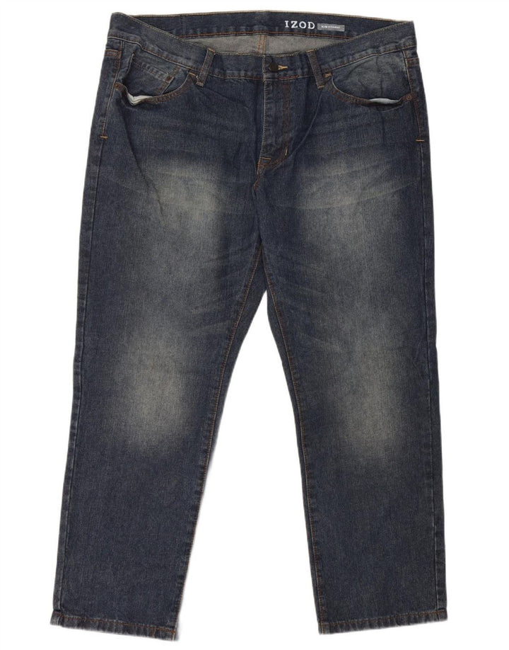 IZOD Blugi slim drepte pentru bărbați W40 L30 bumbac albastru