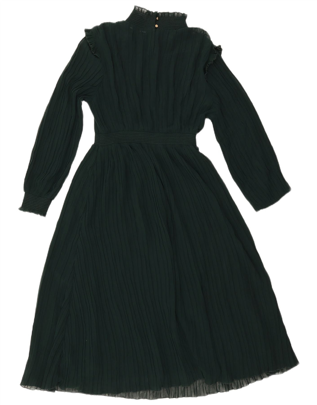 Rochie maxi ZARA pentru femei cu mâneci 3/4 UK 12 Poliester verde mediu