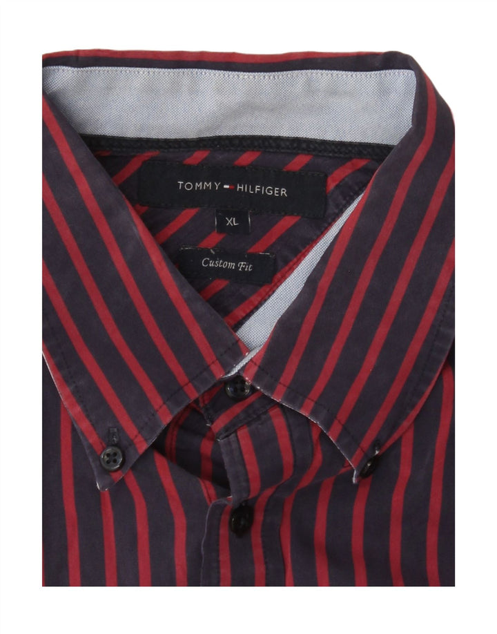 Cămașă personalizată pentru bărbați TOMMY HILFIGER XL bleumarin cu dungi