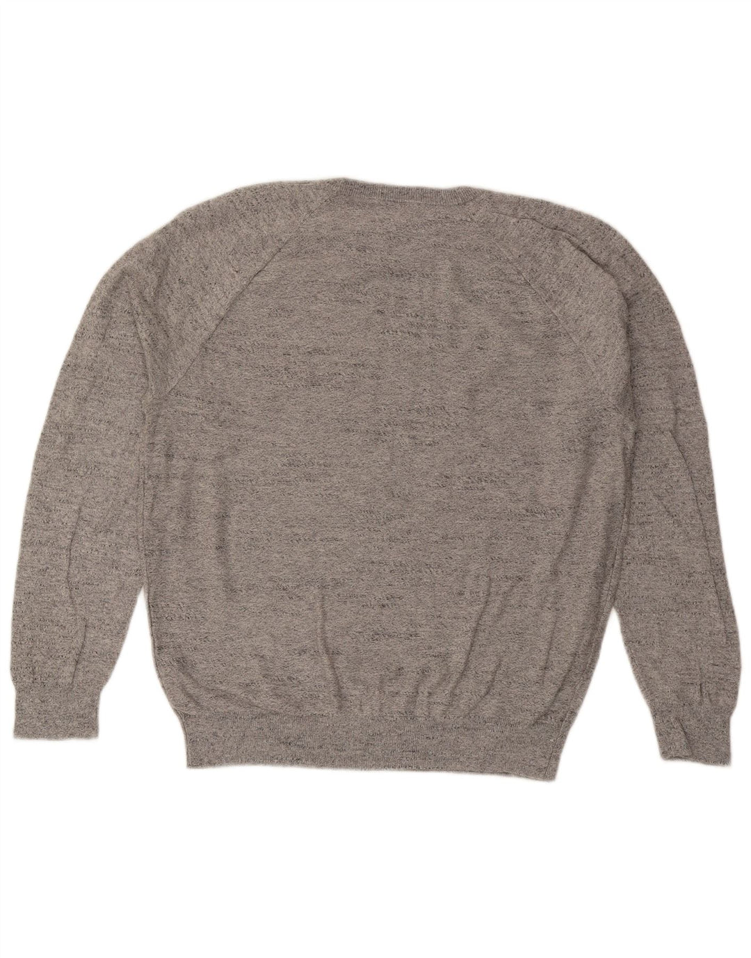 J. Crew Pulover pentru bărbați cu gât roșu din bumbac cu pete mare, gri