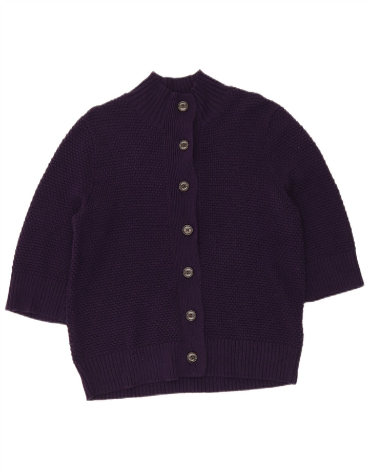 Pulover CHAPS cardigan cu mâneci 3/4 pentru femei UK 12 Mov mediu