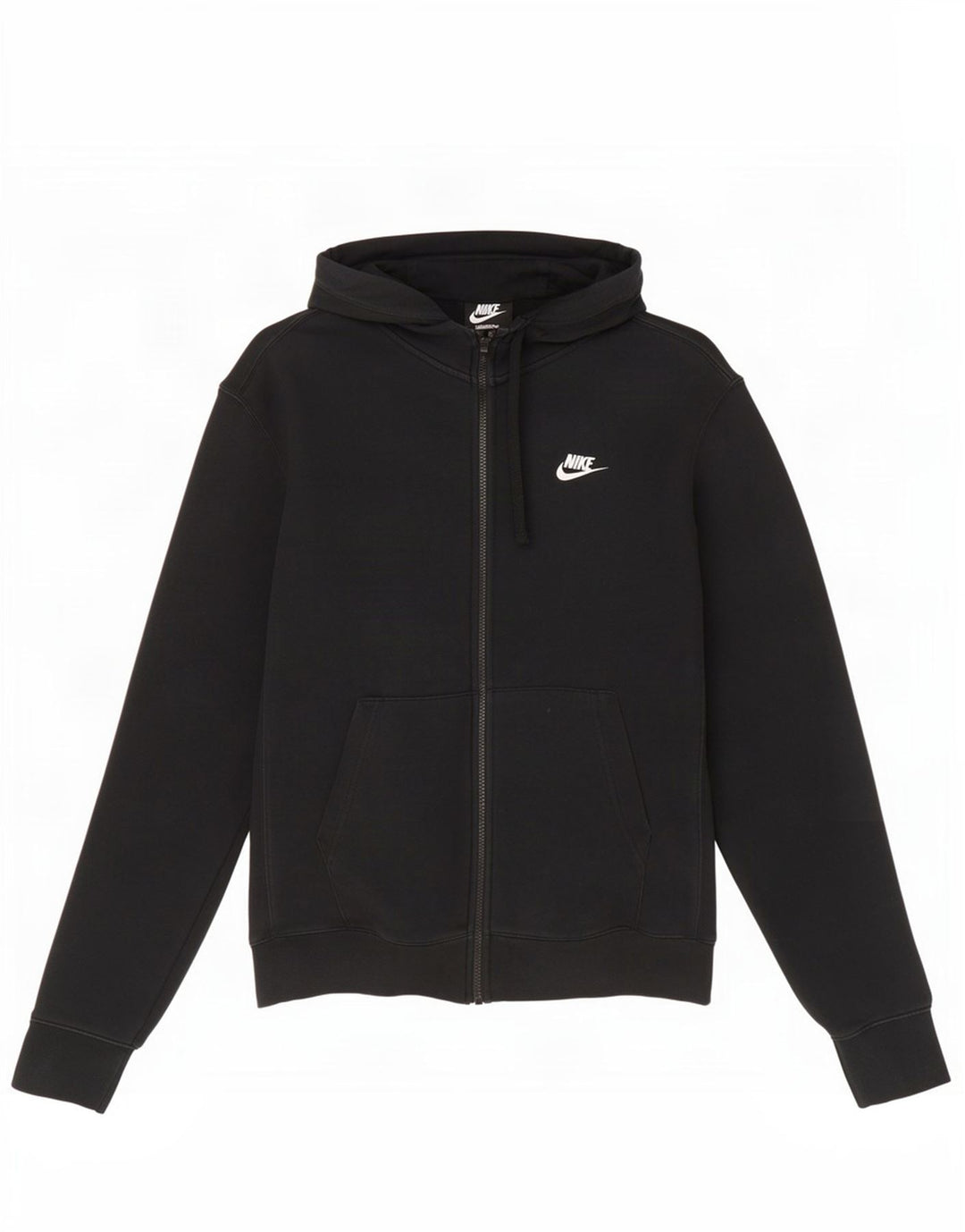 Pulover Nike pentru bărbați, cu fermoar, bumbac mediu negru