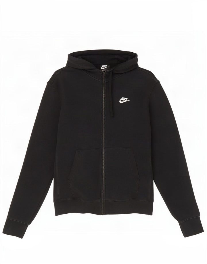 Pulover Nike pentru bărbați, cu fermoar, bumbac mediu negru