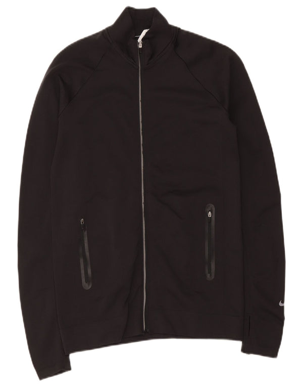 Jachetă de top pentru trening Nike Dri Fit pentru femei UK 10 Small Black Nylon