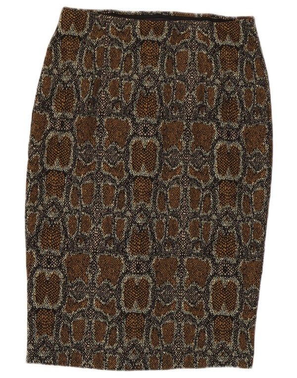 Fusta creion pentru femei Marks & Spencer UK 8 Small W27 Brown Animal Print