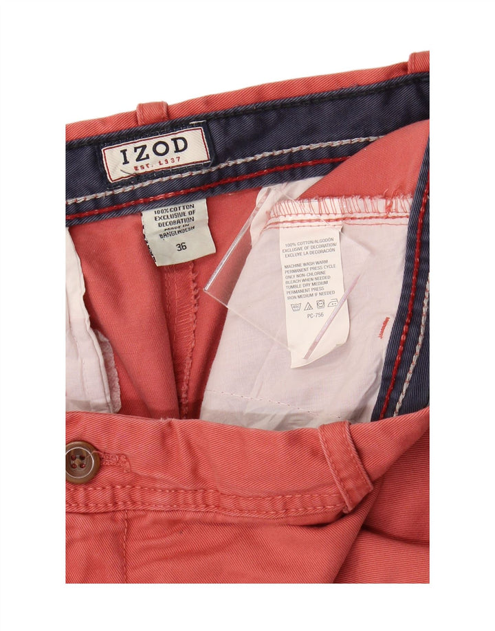 IZOD Mens Chino Shorts W36 Large  Pink Cotton