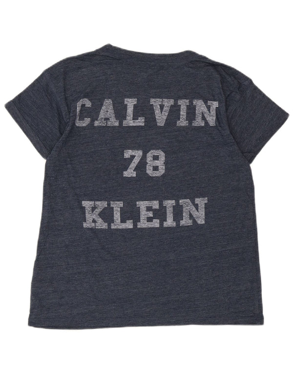 CALVIN KLEIN JEANS Tricou cu grafic pentru femei Top UK 6 XS Bleumarin pete