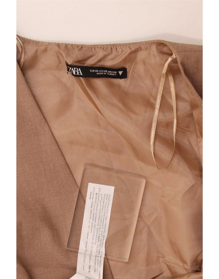 Vestă OPEN pentru femei Zara UK 4 XS poliester bej