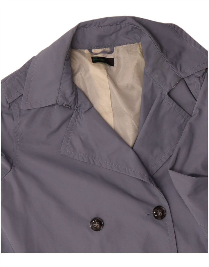 Trench supradimensionat pentru femei Benetton UK 10 Poliester albastru mic