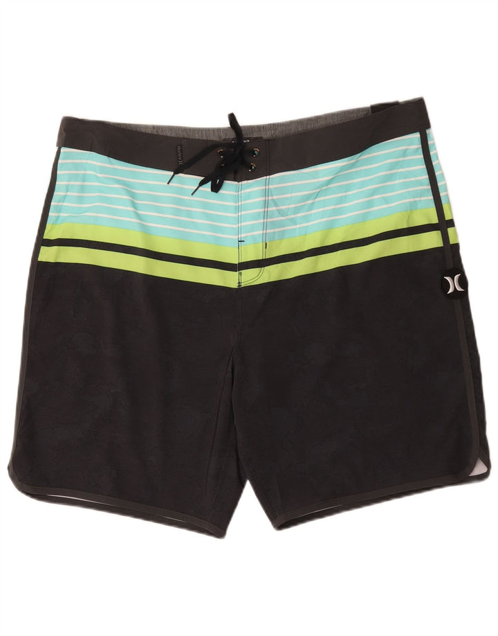 Pantaloni scurți de înot Hurley Phantom pentru bărbați, mari, negru, color block
