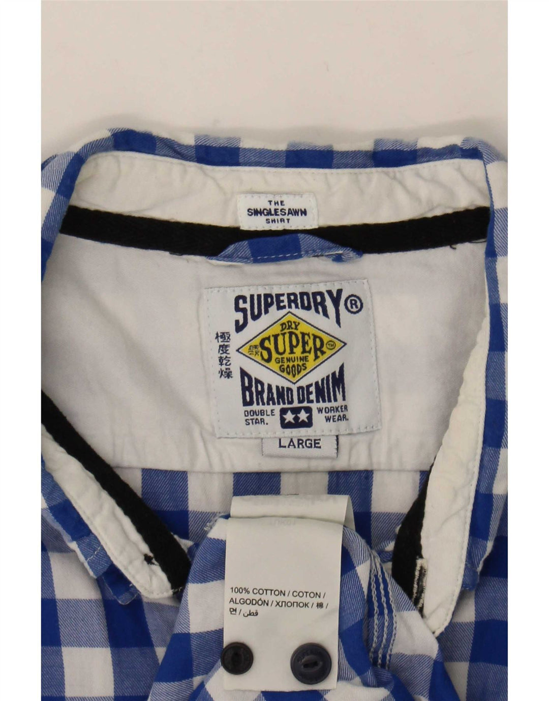 Cămașă Superdry pentru bărbați, mare, albastru, din bumbac