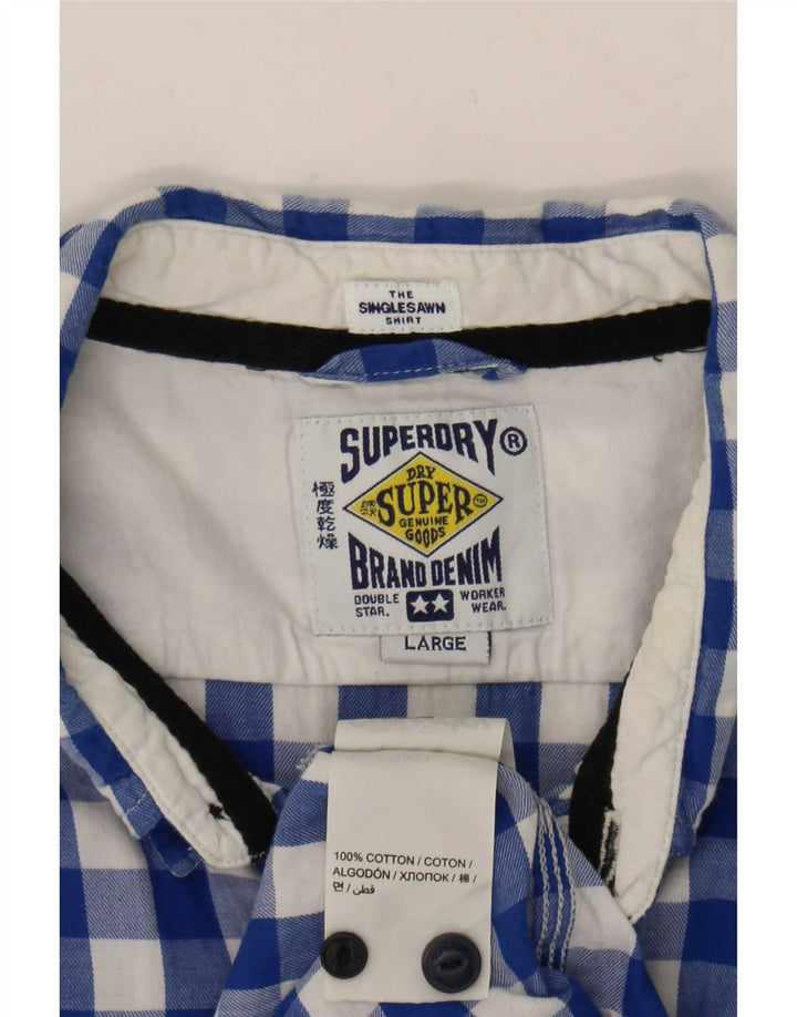 Cămașă Superdry pentru bărbați, mare, albastru, din bumbac