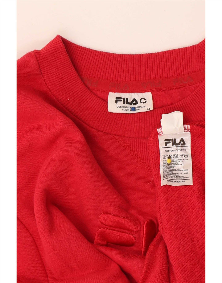 Pulover cu grafic pentru femei Fila UK 14 Bumbac roșu mare
