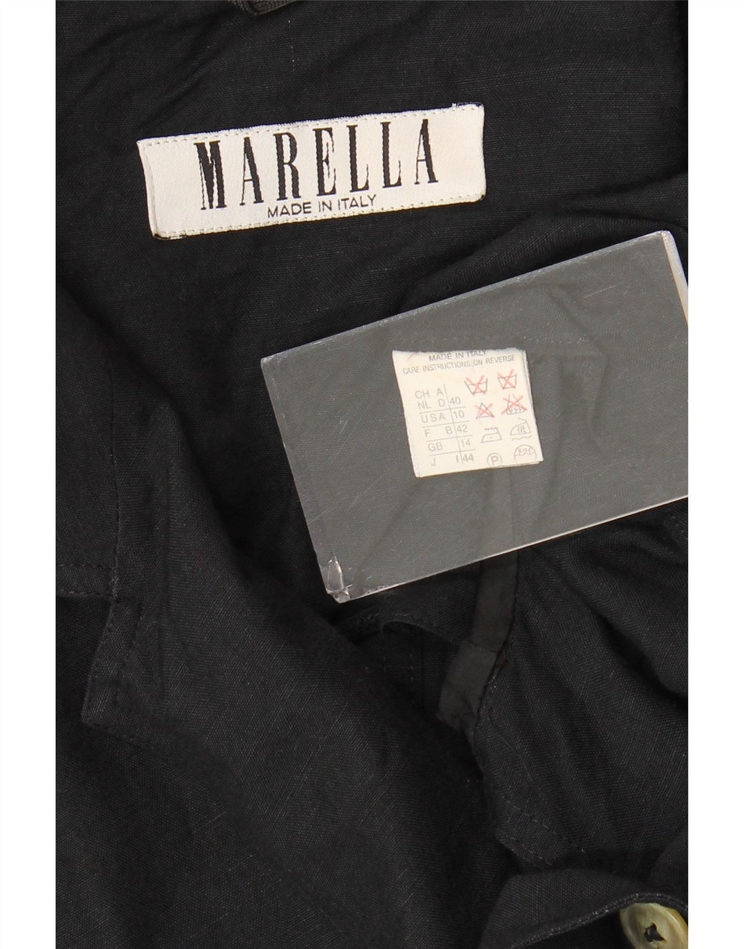 Jachetă Blazer pentru femei Marella cu 1 nasture UK 14, mare, neagră, viscoză