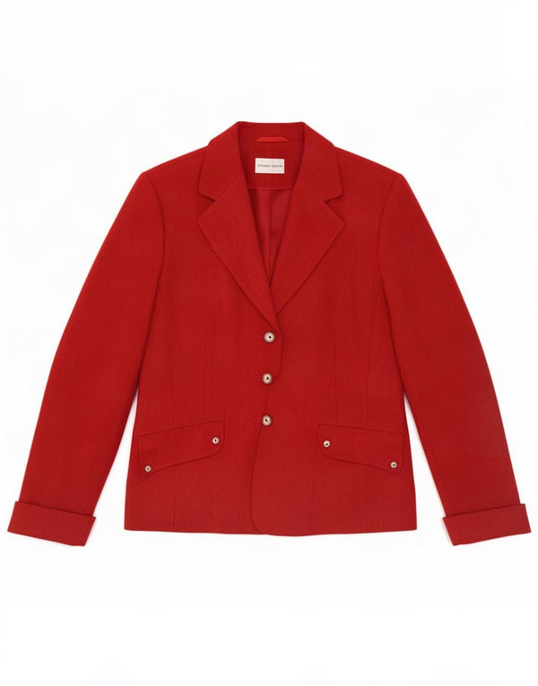 Jachetă Blazer pentru femei Frank Eden cu 3 nasturi UK 14 Poliester roșu mare
