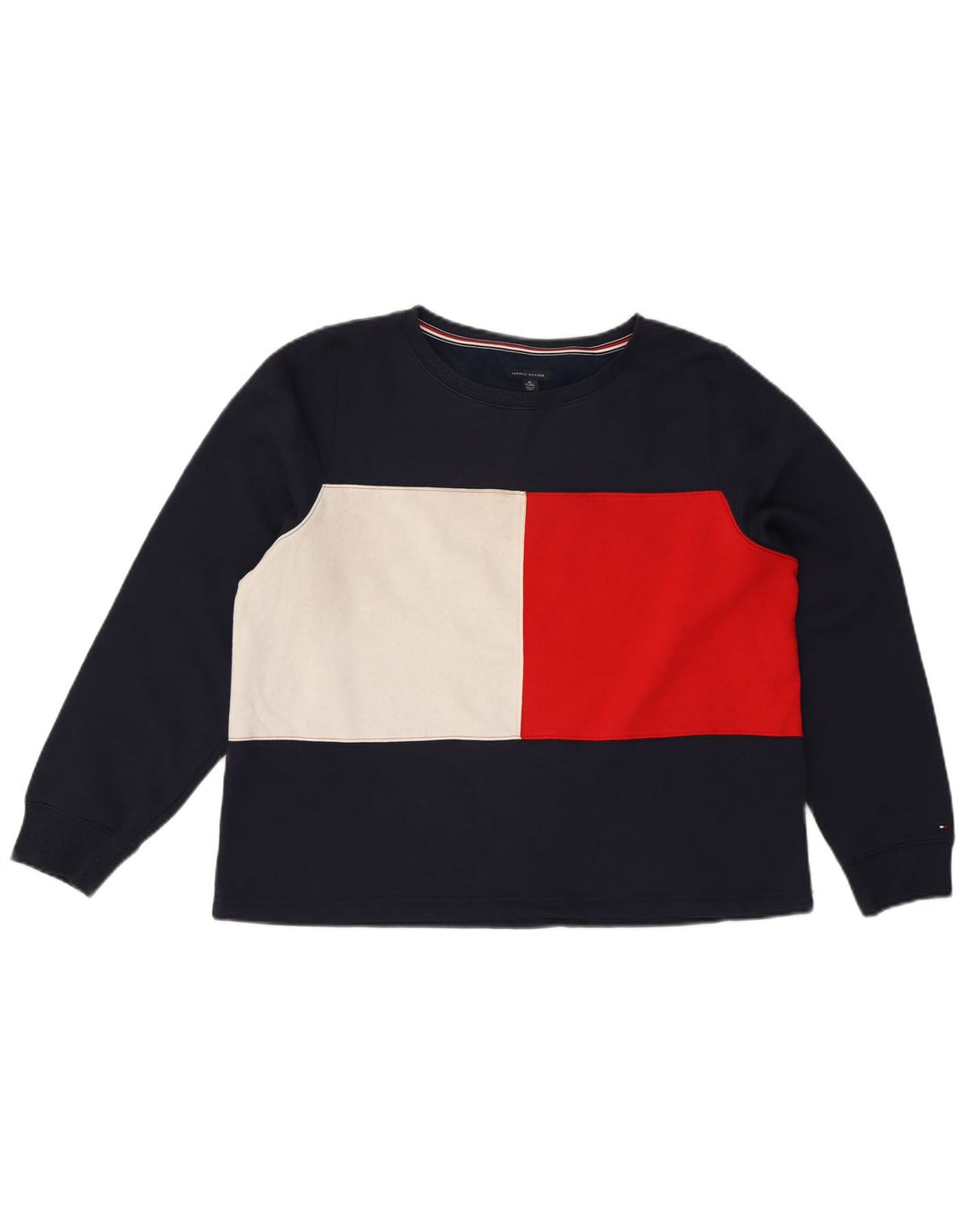 Pulover de hanorac Tommy Hilfiger pentru femei UK 18 XL Bleumarin Colorblock