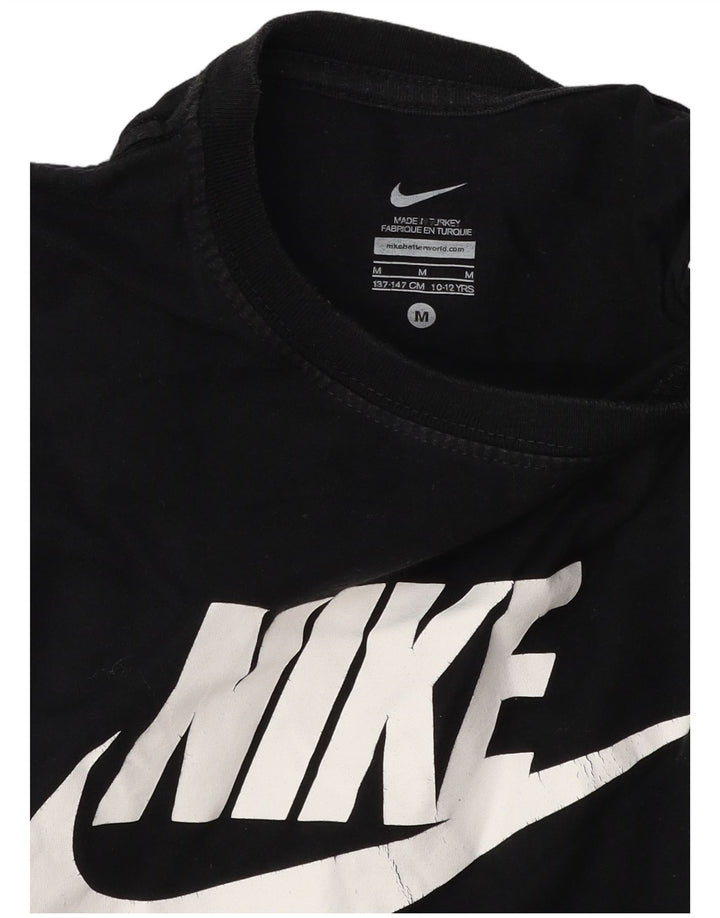 NIKE Boys Graphic T-Shirt Top 10-11 Years Medium  Black Cotton