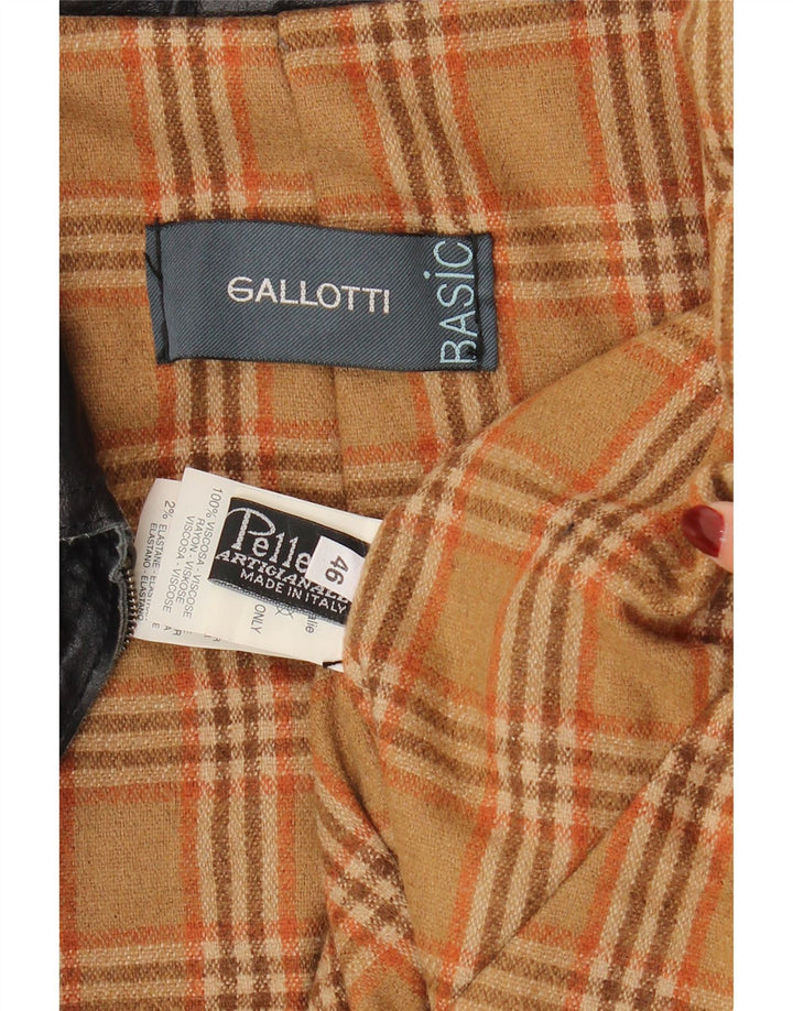 Jachetă din piele pentru bărbați Gallotti IT 46 Mic din piele neagră