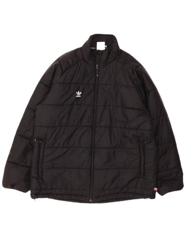 Jachetă căptușită pentru bărbați ADIDAS UK 42 XL Nylon negru