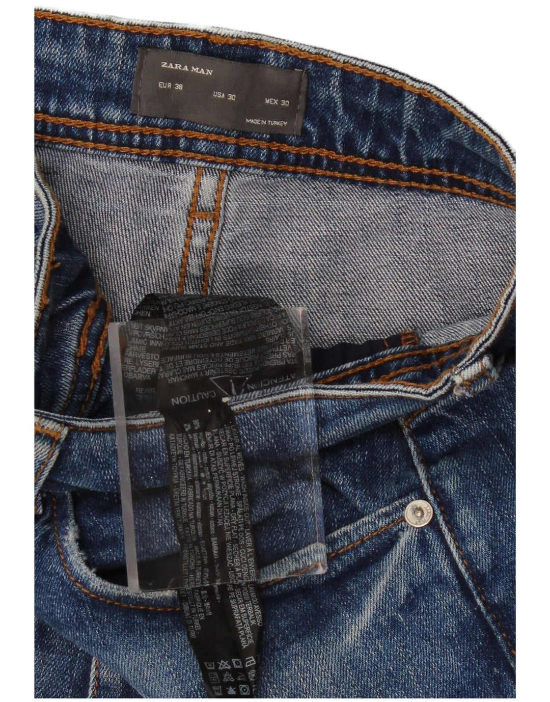 Blugi tăiați pentru bărbați ZARA EU 38 Mici L30 L26 Bumbac albastru