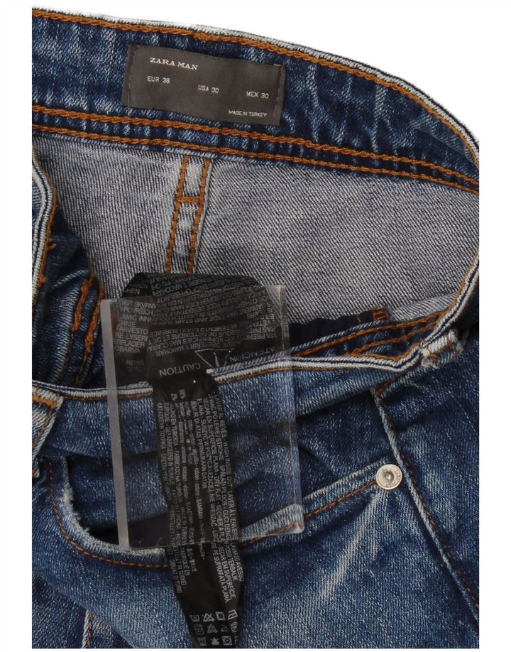 Blugi tăiați pentru bărbați ZARA EU 38 Mici L30 L26 Bumbac albastru