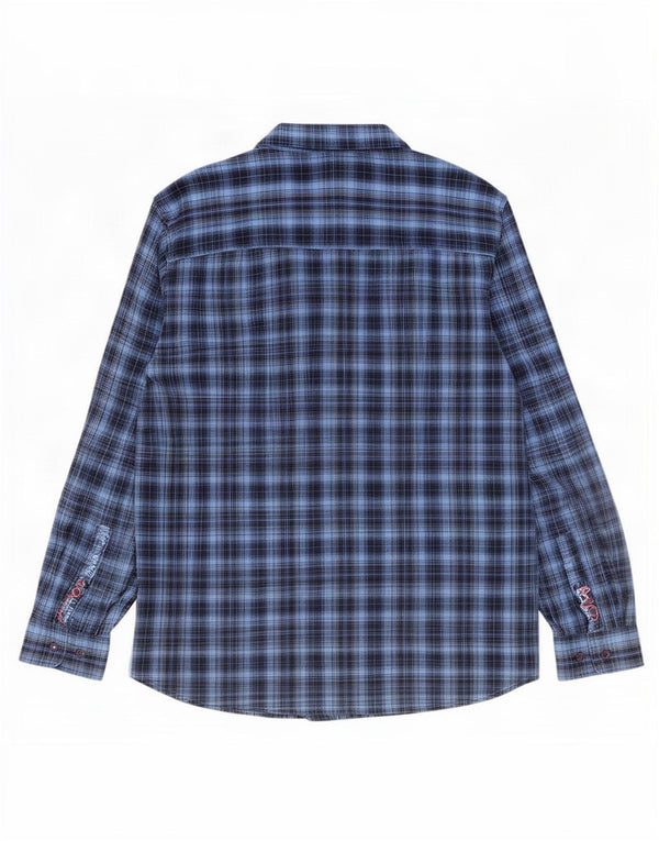 Cămașă casual pentru bărbați Wrangler 3XL, bumbac cu carouri albastre