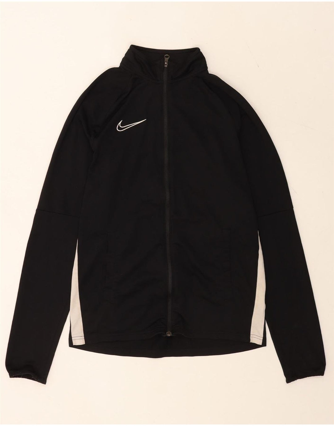 Jachetă de top pentru trening Nike Dri Fit pentru bărbați, negru mediu, poliester bloc de culoare
