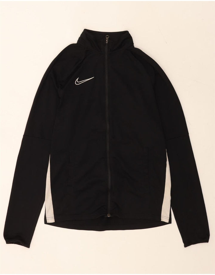 Jachetă de top pentru trening Nike Dri Fit pentru bărbați, negru mediu, poliester bloc de culoare