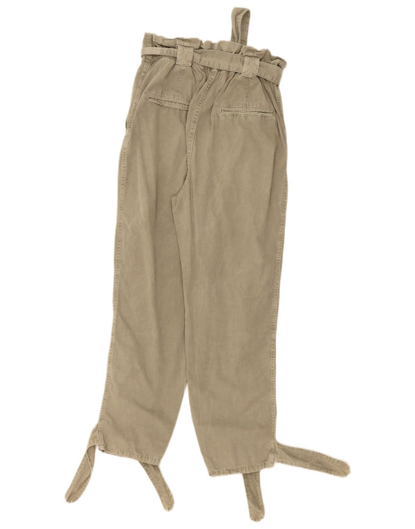 Pantaloni casual conici pentru femei cu talie înaltă Zara EU 36 XS L26 L26 Kaki