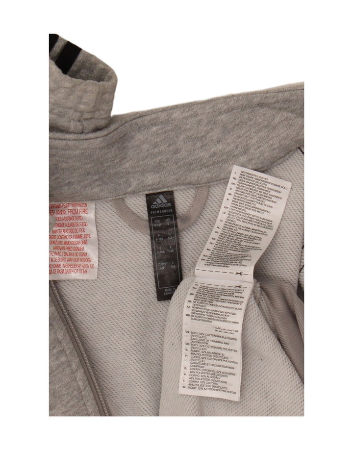 Jachetă de trening ADIDAS Primegreen pentru băieți 9-10 ani, bumbac gri