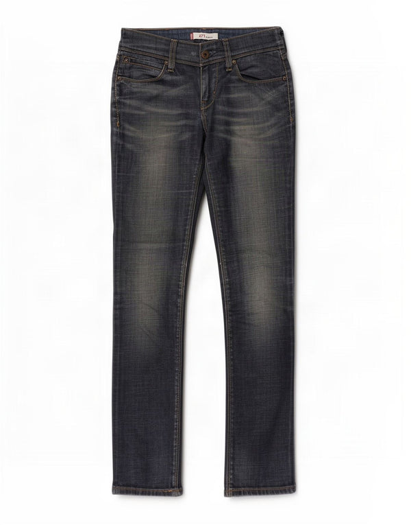 Blugi subțiri cu talie joasă Levi's 571 pentru femei W28 L30 bumbac albastru