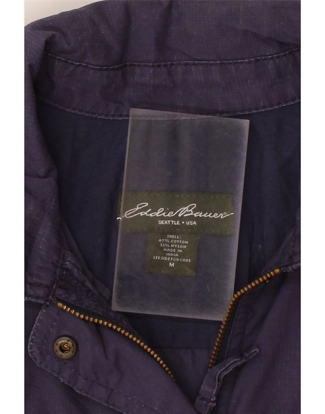 EDDIE BAUER Womens Utility Jacket UK 14 Medium Navy Blue Cotton Vintage Eddie Bauer and Second-Hand Eddie Bauer from Messina Hembry 