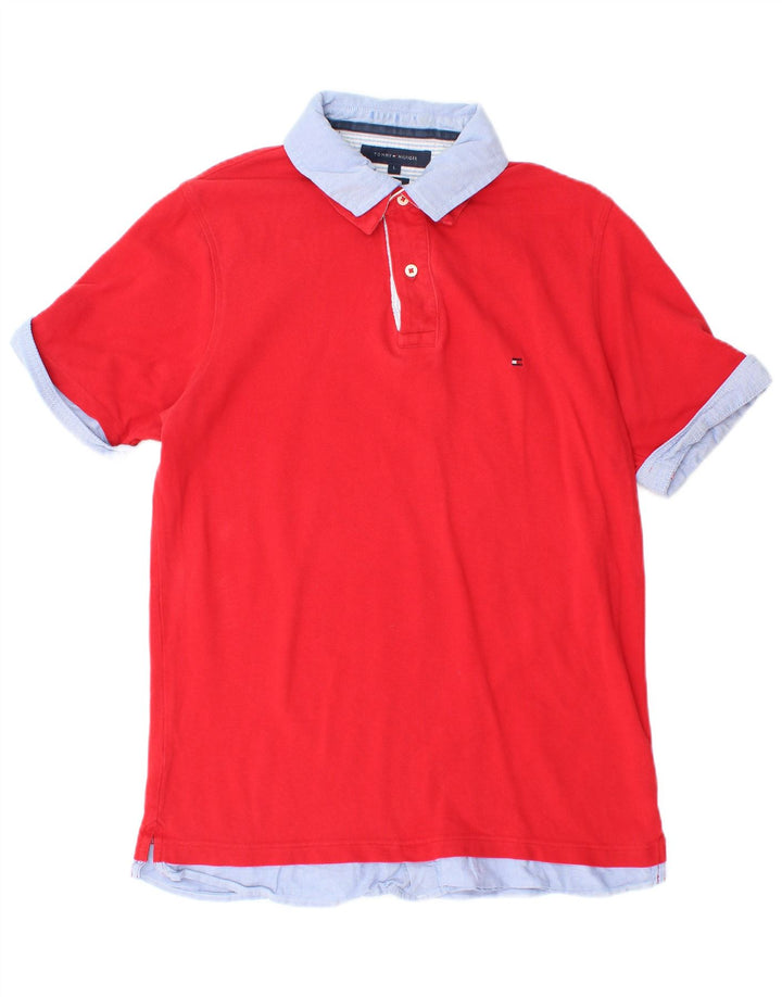 Tricou polo TOMMY HILFIGER pentru bărbați, bumbac roșu mare