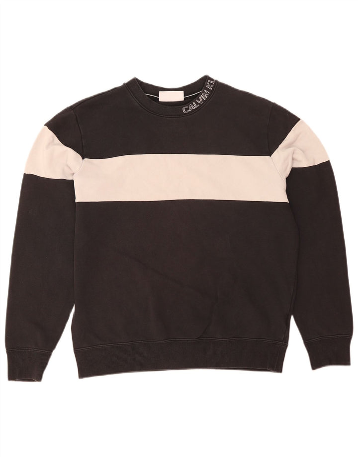 Hanorac grafic pentru bărbați Calvin Klein Jeans Pulover mediu negru Colorblock