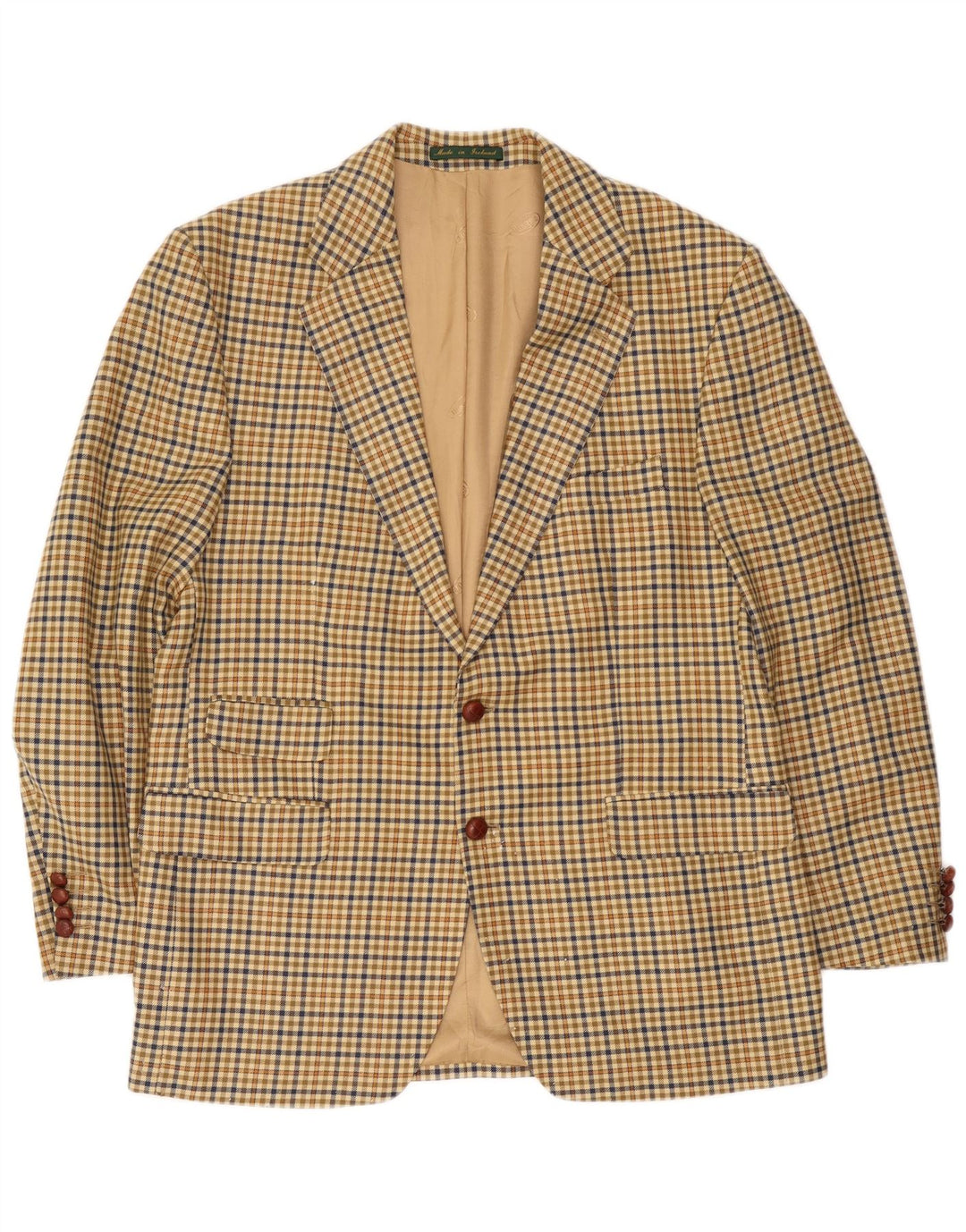 Blazer pentru bărbați Magee cu 2 nasturi EU 54 Lână nouă cu carouri, bej, mare