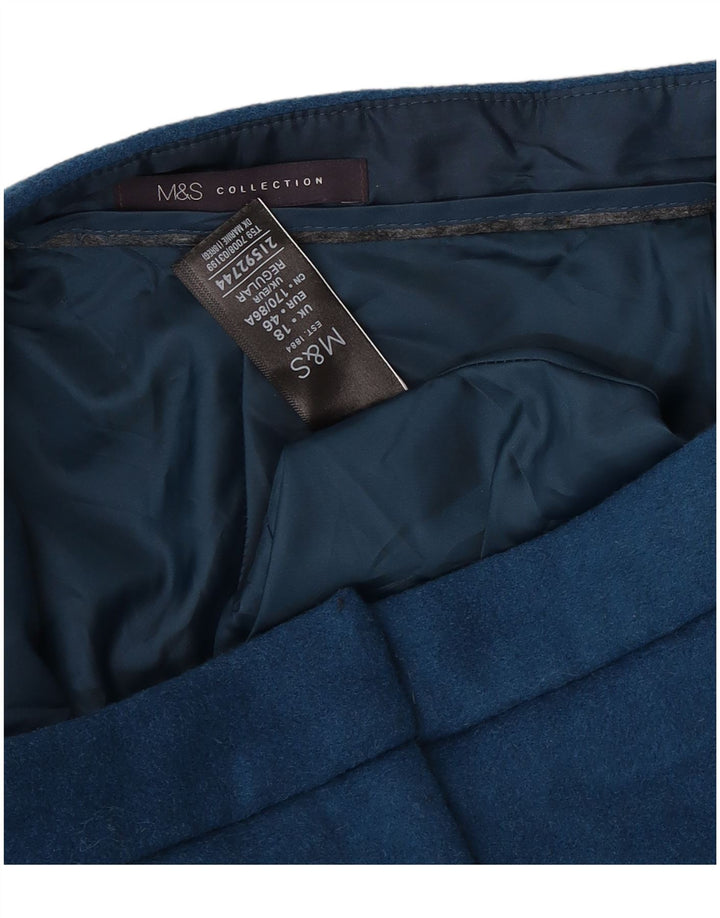 Fusta mini pentru femei Marks & Spencer UK 18 XL W36 Poliester albastru
