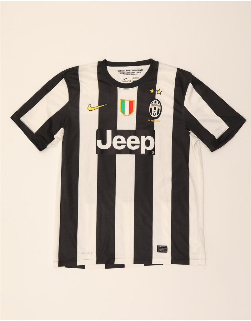 NIKE Mens Juventus Italy 2012-2013 Home Football Shirt Large Black Striped Vintage Nike and Second-Hand Nike from Messina Hembry 