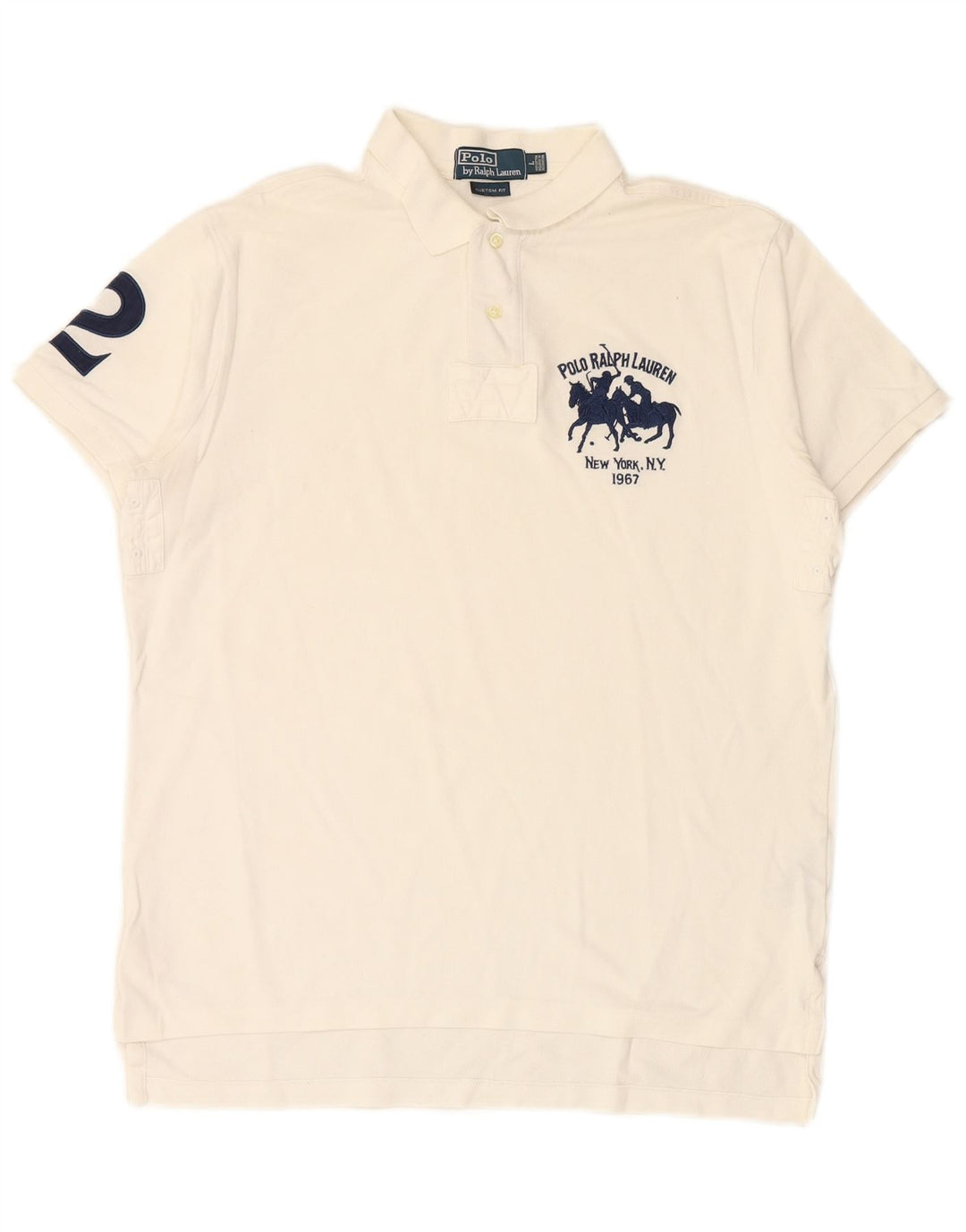 POLO RALPH LAUREN Tricou polo Rugby, personalizat, din bumbac alb mare