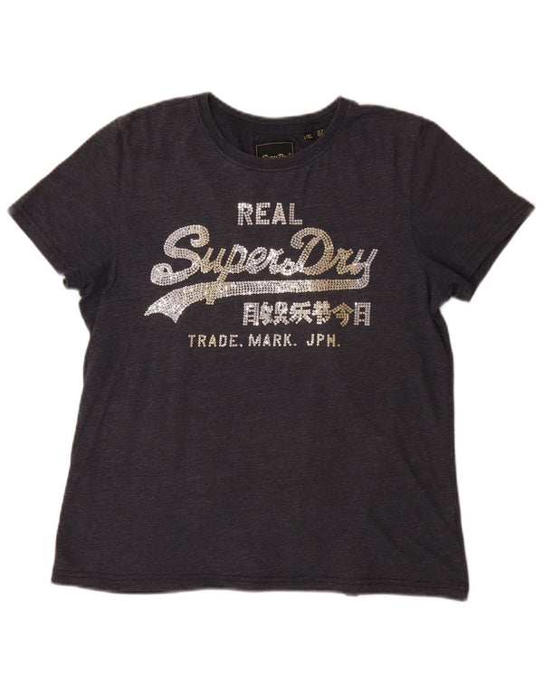 Tricou grafic Superdry pentru femei Top UK 12 Medium Gri