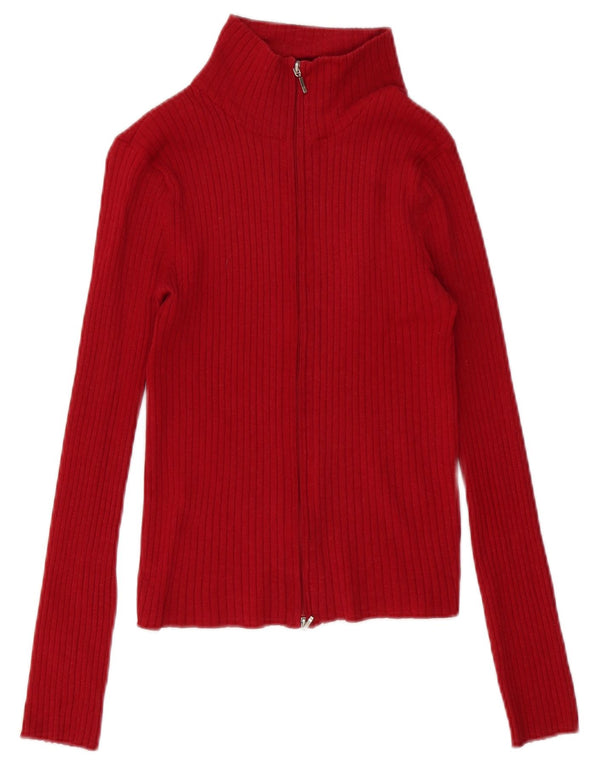 Pulover cardigan pentru femei Zara UK 12 Medium Red Ramie