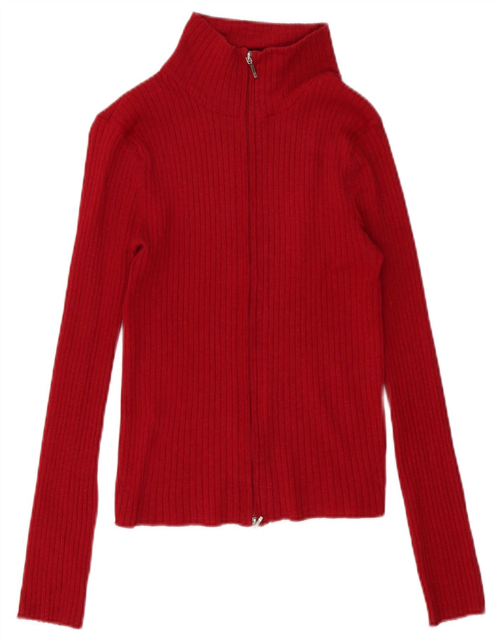 Pulover cardigan pentru femei Zara UK 12 Medium Red Ramie