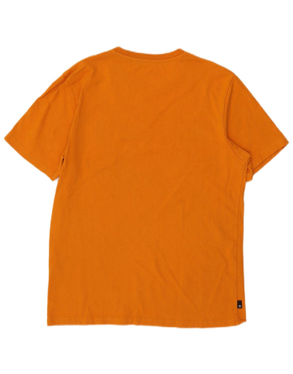 Tricou grafic Timberland pentru bărbați, cu croiala normală, top din bumbac portocaliu mediu