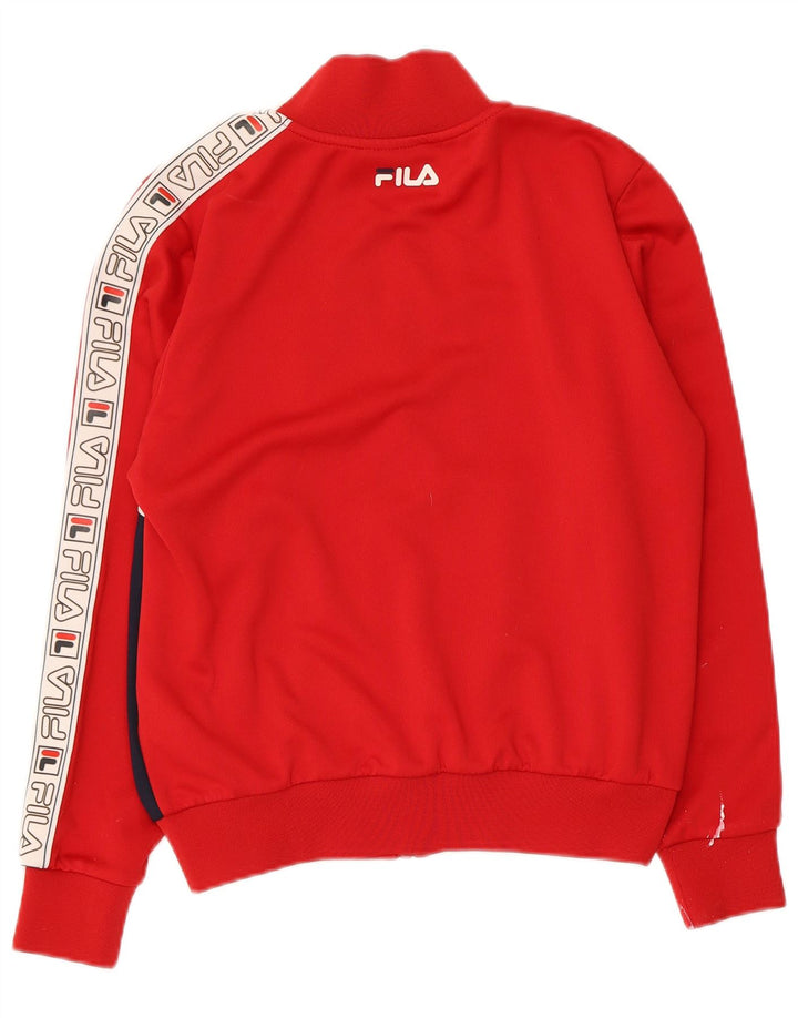 Jachetă de top pentru trening cu grafic pentru femei FILA UK 14 Medium Red Colorblock