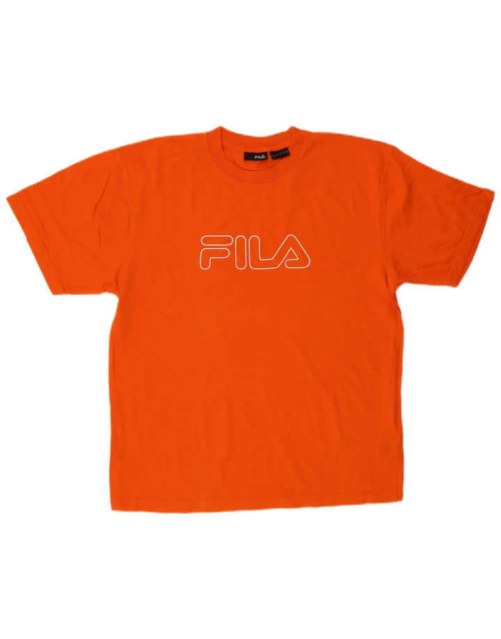 Tricou grafic pentru bărbați FILA Top din bumbac portocaliu mediu