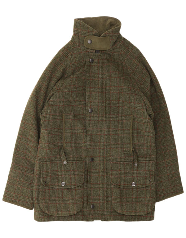 Jachetă pentru bărbați Barbour UK 38 Medium Kaki Lână carouri