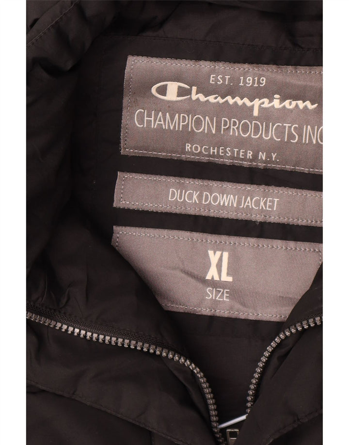 Palton capitonat cu glugă pentru bărbați Champion UK 42 XL poliester negru
