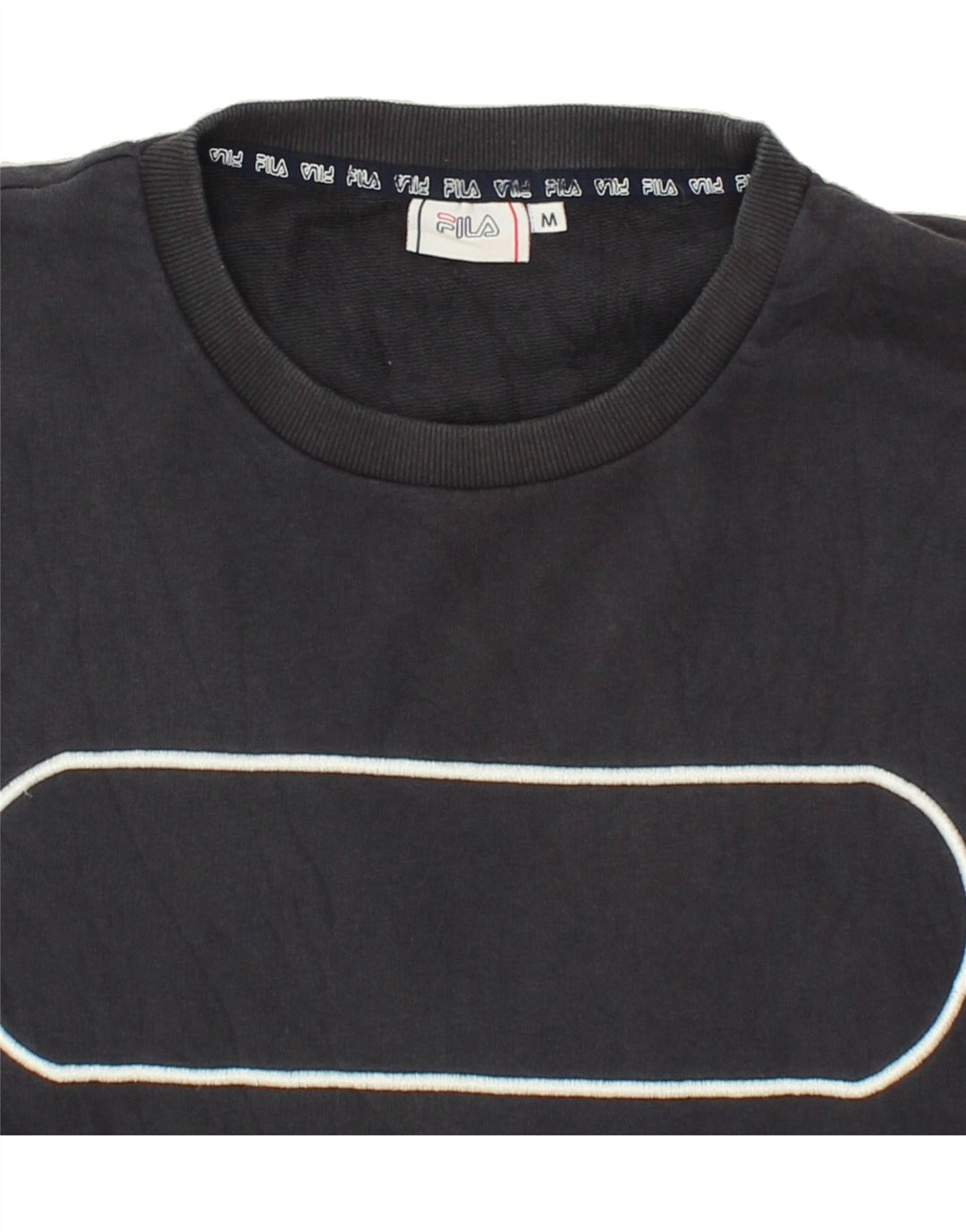 FILA Mens Graphic Sweatshirt Jumper Medium Grey Cotton Vintage Fila and Second-Hand Fila from Messina Hembry 